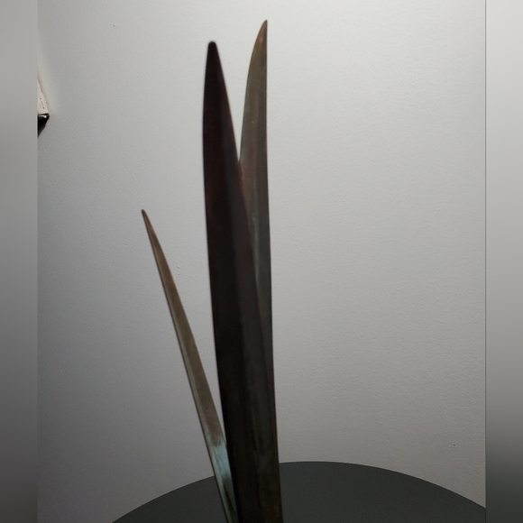 Vintage 1985 Carnevale/ Bulb Bud Vase/Brass copper verdigris Metal - Picture 7 of 7